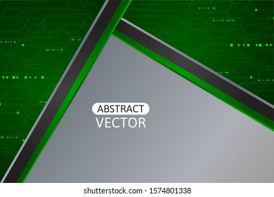 Abstract futuristic digital and technology. with Circuit design on dark green color background