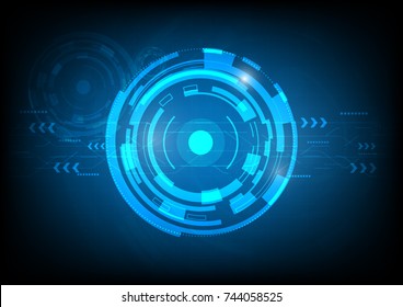 Abstract futuristic digital technology with circuit line on blue background,Interface technology vector concept