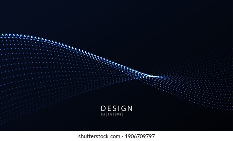 
Abstract Futuristic Dot Wave Particle Wave On Dark Background