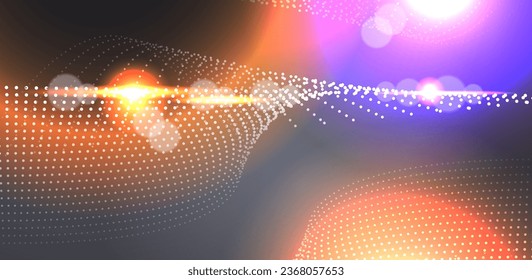 Abstract futuristic dots wave background. Vector illustration