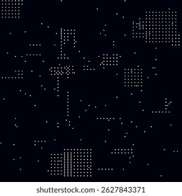 Abstract futuristic dotted background. Technological binary background. Abstract electronic circuit board. Digital geometric background. Techno dots vector abstraction