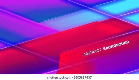 Abstract futuristic dynamic background with neon stripes. Stock vector illustration.