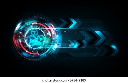 Abstract futuristic electronic circuit technology background, vector illustration