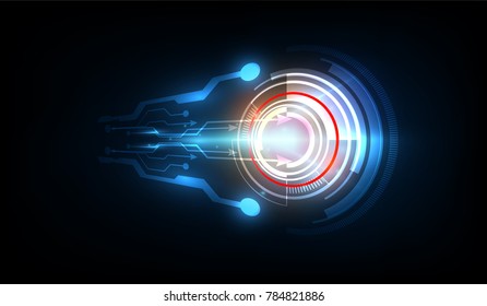 Abstract futuristic electronic circuit technology background, vector illustration