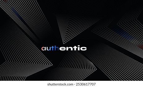 Fondo Abstractas y futurista elegante con líneas geométricas sobre fondo negro. Plantilla de diseño de Anuncio o cubierta moderna