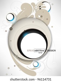 abstract futuristic elements with foliage illustration. eps10 vector format