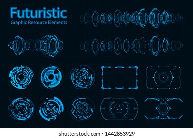 Abstract futuristic Elements Pack.Future concept.vector and illustration