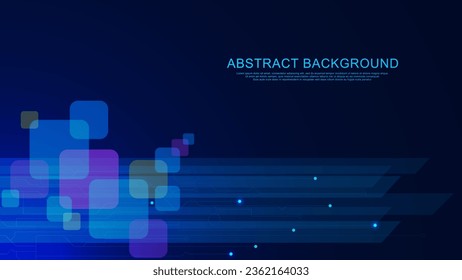 Abstract futuristic energy technology background. Stripes lines and rectangular with glowing particles. Big data visualization concept. Vector illustration.