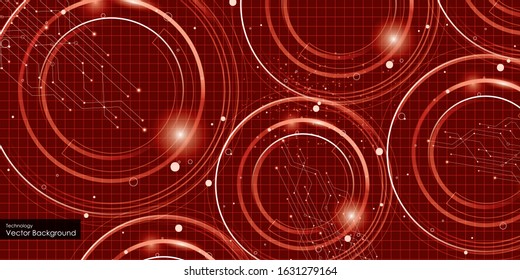 Abstract futuristic eyeball on circuit board, Illustration high computer technology background