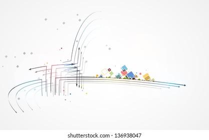 abstract futuristic fade computer technology business background