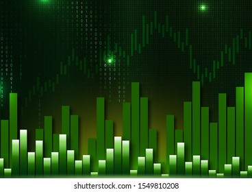 Abstract futuristic financial map, trade concept, digital stock market. Business idea of economic trends. Web design, banner design, flyers and presentations. Vector illustration