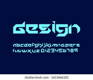 Abstract futuristic font set design