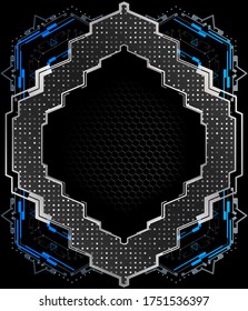 Abstract futuristic frame with metallic elements.Vector element for modern interface.