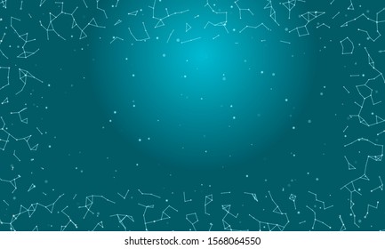 Abstract futuristic frame on the technology of molecules with dots and lines on a  cyan background. Digital Technology Concept Vector Design