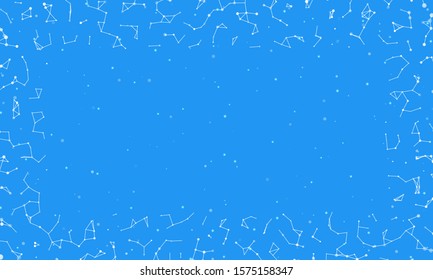 Abstract futuristic frame on the technology of molecules with dots and lines on a  blue background. Digital Technology Concept Vector Design