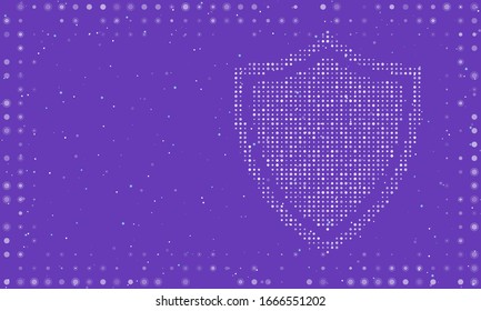 Abstract futuristic frame on the technology of white molecules with dots and circles. Vector illustration on deep purple background with stars