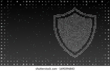 Abstrakter futuristischer Rahmen auf der Technologie von weißen Molekülen mit Punkten und Kreisen. Vektorillustration auf schwarzem Hintergrund mit Sternen