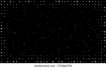 Abstract futuristic frame on the technology of white molecules with dots and circles. Vector illustration on black background with stars
