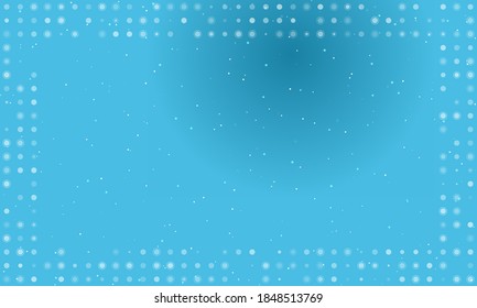 Abstract futuristic frame on the technology of white molecules with dots and circles. Vector illustration on blue background with stars
