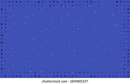 Abstract futuristic frame on the technology of black molecules with dots and circles. Vector illustration on indigo background with stars