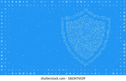 Abstract futuristic frame on the technology of white molecules with dots and circles. Vector illustration on blue background with stars