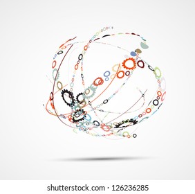 abstract futuristic gear sphere technology business background