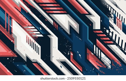 Abstract futuristic geometric background for extreme jersey team, racing, gaming, etc