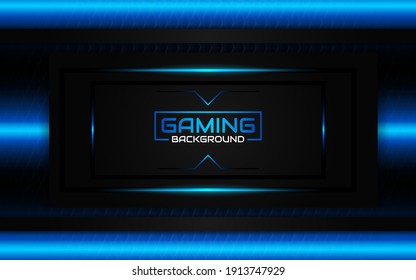 Abstract futuristic geometric black and blue gaming background with modern esport shapes. Vector design template technology concept can use element game banner, sport poster, cyber wallpaper, web