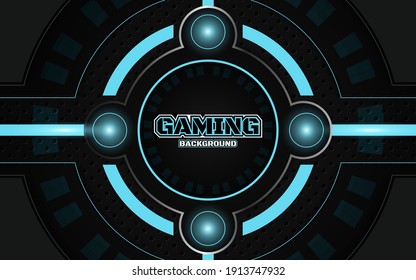 Abstract futuristic geometric black and blue gaming background with modern esport shapes. Vector design template technology concept can use element game banner, sport poster, cyber wallpaper, web