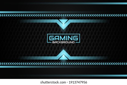 Abstract futuristic geometric black and blue gaming background with modern esport shapes. Vector design template technology concept can use element game banner, sport poster, cyber wallpaper, web