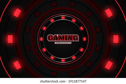 Abstract futuristic geometric black and red gaming background with modern esport shapes. Vector design template technology concept can use element game banner, sport poster, cyber wallpaper, web