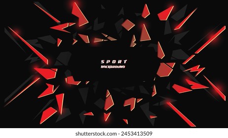 Abstract futuristic geometric black and red background with modern shapes. design template technology concept suitable for game banner, olympic sport poster, cyber wallpaper