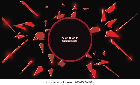 Abstract futuristic geometric black and red background with modern shapes. design template technology concept suitable for game banner, olympic sport poster, cyber wallpaper