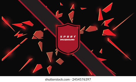 Abstract futuristic geometric black and red background with modern shapes. design template technology concept suitable for game banner, olympic sport poster, cyber wallpaper