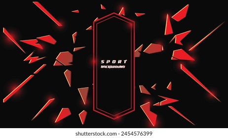 Abstract futuristic geometric black and red background with modern shapes. design template technology concept suitable for game banner, olympic sport poster, cyber wallpaper