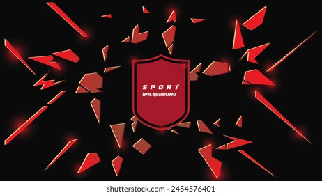 Abstract futuristic geometric black and red background with modern shapes. design template technology concept suitable for game banner, olympic sport poster, cyber wallpaper