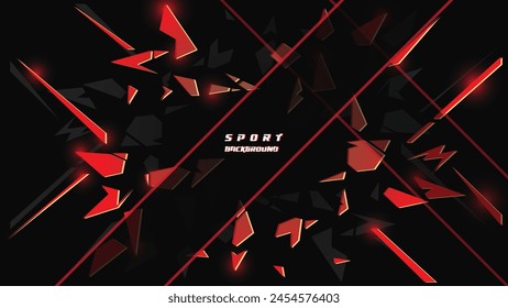 Abstract futuristic geometric black and red background with modern shapes. design template technology concept suitable for game banner, olympic sport poster, cyber wallpaper