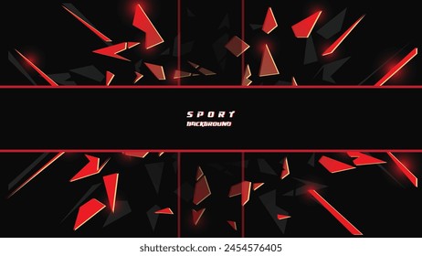 Abstract futuristic geometric black and red background with modern shapes. design template technology concept suitable for game banner, olympic sport poster, cyber wallpaper