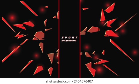 Abstract futuristic geometric black and red background with modern shapes. design template technology concept suitable for game banner, olympic sport poster, cyber wallpaper