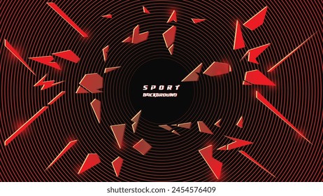 Abstract futuristic geometric black and red background with modern shapes. design template technology concept suitable for game banner, olympic sport poster, cyber wallpaper