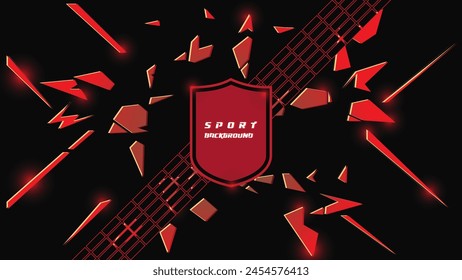 Abstract futuristic geometric black and red background with modern shapes. design template technology concept suitable for game banner, olympic sport poster, cyber wallpaper