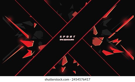 Abstract futuristic geometric black and red background with modern shapes. design template technology concept suitable for game banner, olympic sport poster, cyber wallpaper