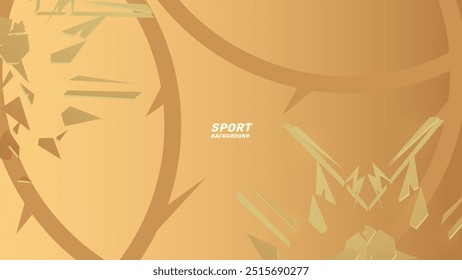 Abstract futuristic geometric gold background with modern shapes. design template technology concept suitable for game banner, olympic sport poster, cyber wallpaper