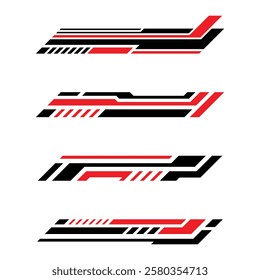 Abstract futuristic geometric lines car wrap stickers collection