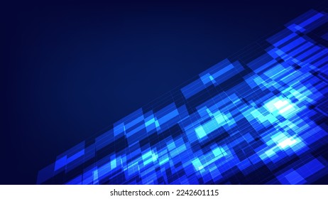 abstract futuristic geometric pattern background with blue lighting and copy space for modern graphic design