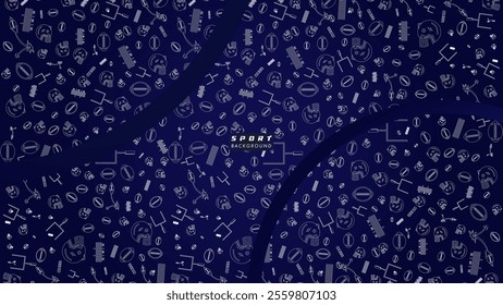 Abstract futuristic geometric seamless pattern isolated dark blue background. design template suitable for sport background, 
football, game banner, olympic sport poster and wallpaper