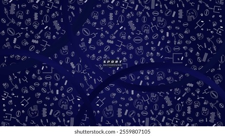 Abstract futuristic geometric seamless pattern isolated dark blue background. design template suitable for sport background, 
football, game banner, olympic sport poster and wallpaper