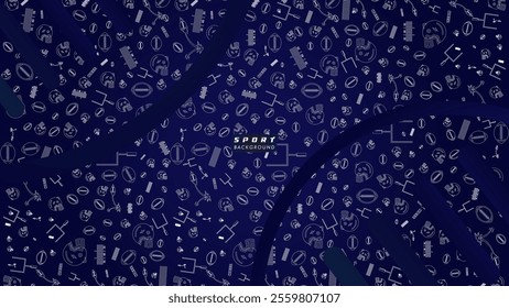 Abstract futuristic geometric seamless pattern isolated dark blue background. design template suitable for sport background, 
football, game banner, olympic sport poster and wallpaper