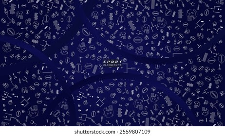 Abstract futuristic geometric seamless pattern isolated dark blue background. design template suitable for sport background, 
football, game banner, olympic sport poster and wallpaper