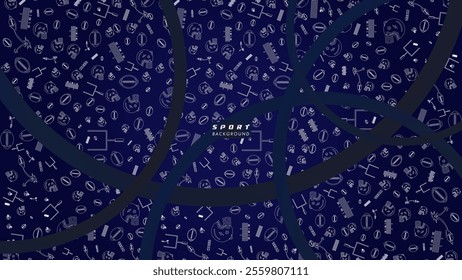 Abstract futuristic geometric seamless pattern isolated dark blue background. design template suitable for sport background, 
football, game banner, olympic sport poster and wallpaper